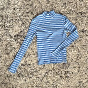 NWOT PINK Victoria’s Secret Blue Striped Long Sleeve Turtleneck